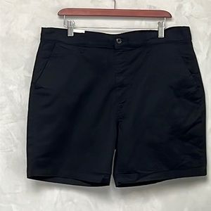 Black Rumors Men's Stretch Twill Flat Front Chino Shorts, Size 36W
